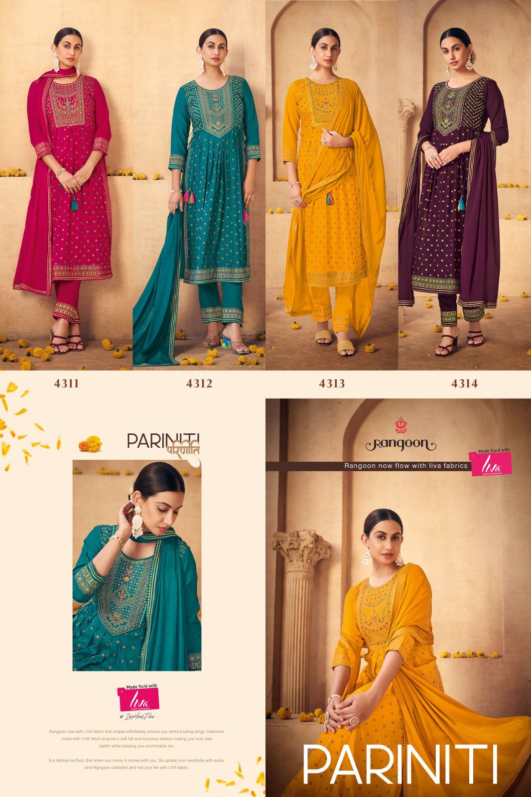 Rangoon Pariniti By Kessi Readymade Salwar Suits Catalog
